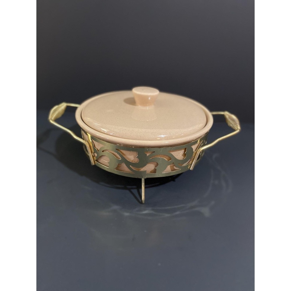 Bauer Pottery‎ Contempo Desert Beige 2 Qt Casserole W/rack! MINT